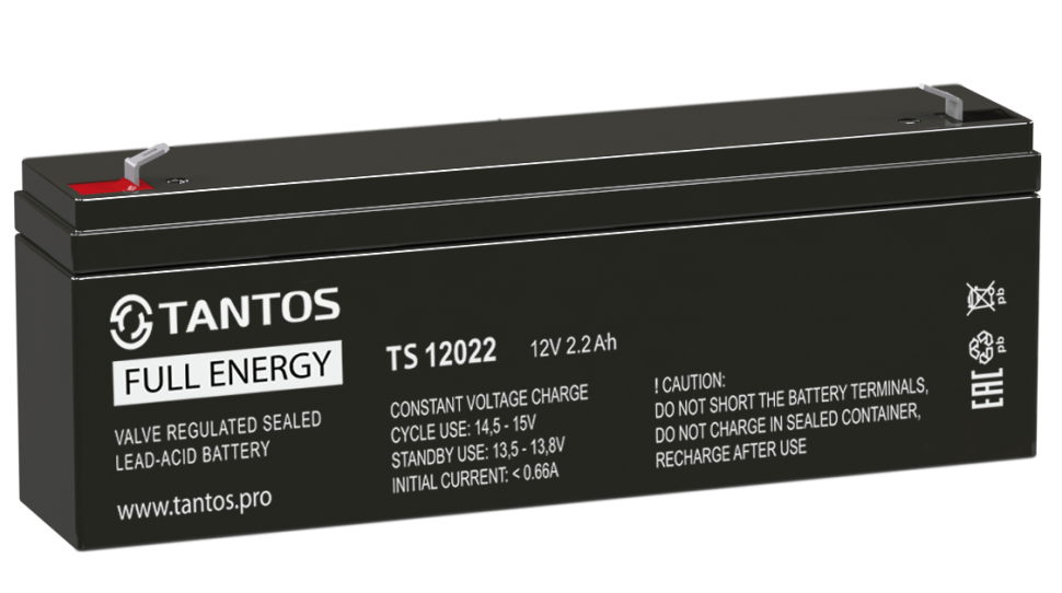 Аккумулятор TANTOS TS 12022 аккумуляторная батарея свинцово-кислотная AGM, 12В 2.2 А•ч